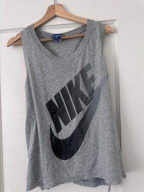 NIKE Grey Logo Tank, women’s, sz large